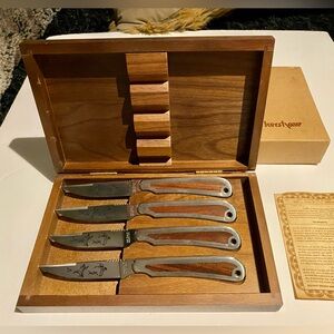Brand new Old Stock (1982) vintage KERSHAW SPORTSMAN DINING KNIVES SET